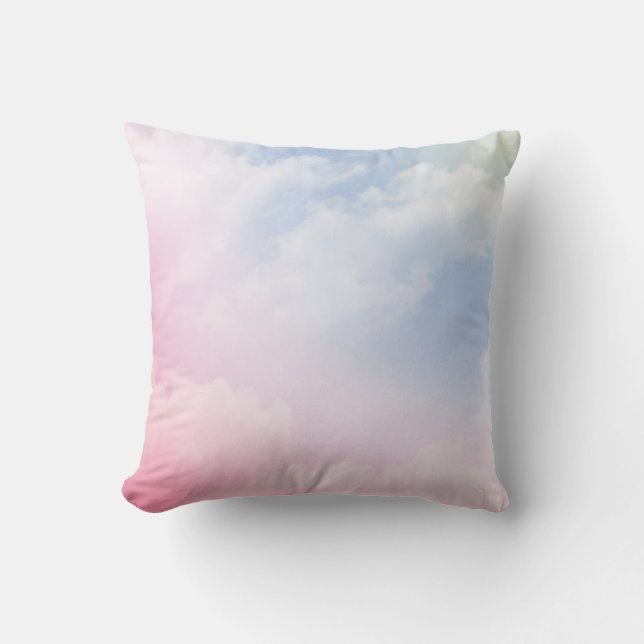 Cojín Decorativo Nubes Pastel: Patrón de fondo sereno (Anverso)