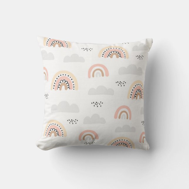 Cojín Decorativo Nubes Pastel y el Boho Arrojaron el Cushiro (Anverso)