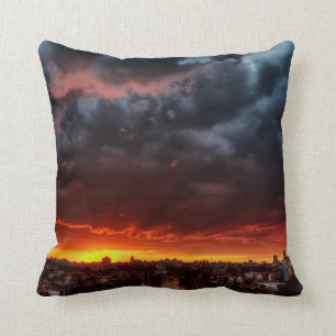 Cojín Decorativo Nubes, puesta del sol y rojo