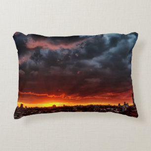 Cojín Decorativo Nubes, puesta del sol y rojo