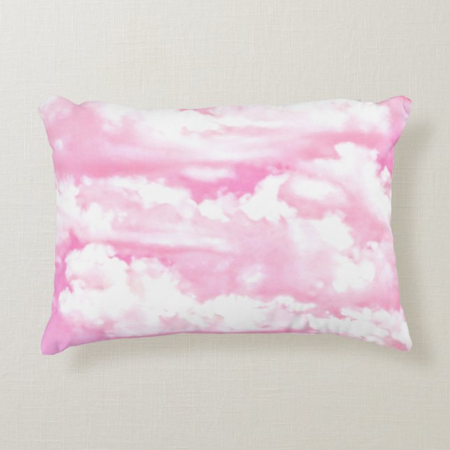 Cojín Decorativo Nubes rosadas festivas (Anverso)