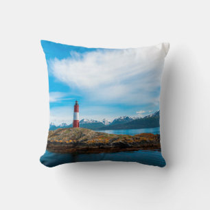 Cojín Decorativo Nubes sobre el faro cerca de Ushuaia, Argentina