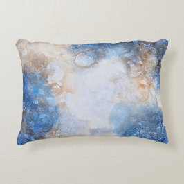 Cojín Decorativo Nubes Texturizadas Abstractas de Azul y Arena