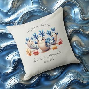 Cojín Decorativo Nudibranquias y corales divertidos y coloridos