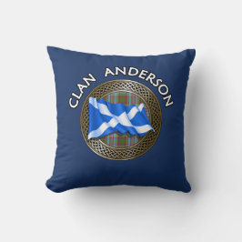 Cojín Decorativo Nudo y bandera del tartán del clan Anderson