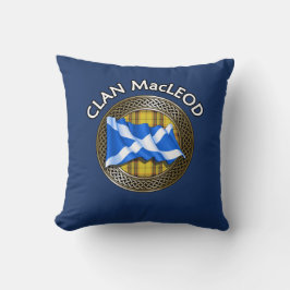 Cojín Decorativo Nudo y bandera del tartán del clan MacLeod