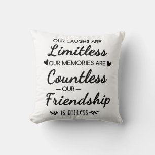 Cojín Decorativo Nuestra Amistad Es Sin Límites Cita de Amistad
