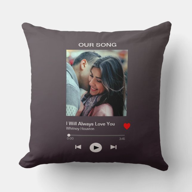 Cojín Decorativo Nuestra canción favorita - Foto Personalizado  (Anverso)