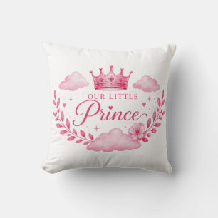 Cojín Decorativo Nuestra Pequeña Princesa Corona Rosa Bebé Niña