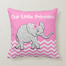 Cojín Decorativo Nuestra pequeña princesa Pink Baby Elephant