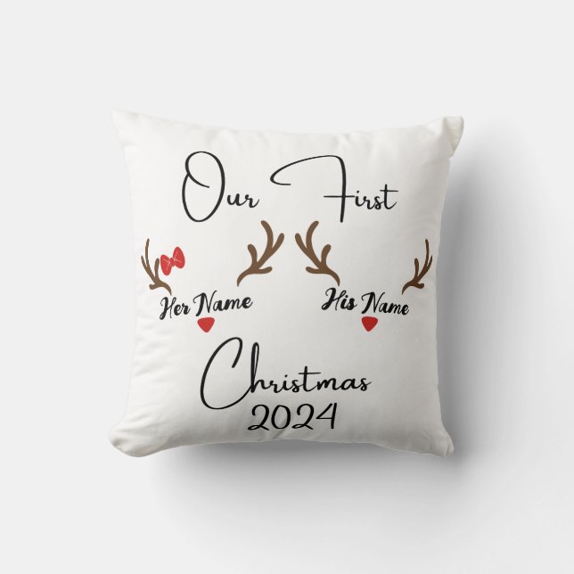 Cojín Decorativo Nuestra primera Navidad (Anverso)