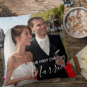 Cojín Decorativo Nuestra primera Navidad casados Personalizado 2 Fo