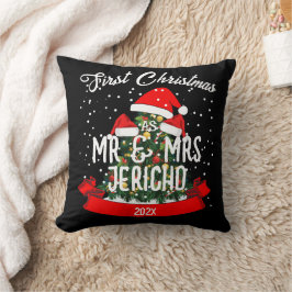 Cojín Decorativo Nuestra primera Navidad como Sr. y Sra. recién cas