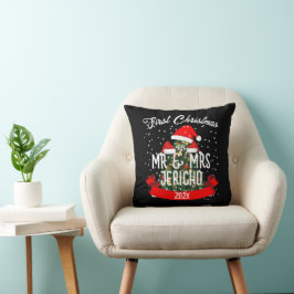 Cojín Decorativo Nuestra primera Navidad como Sr. y Sra. Recién cas