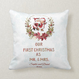 Cojín Decorativo Nuestra primera poinsettia navideña Wreath Snowfla