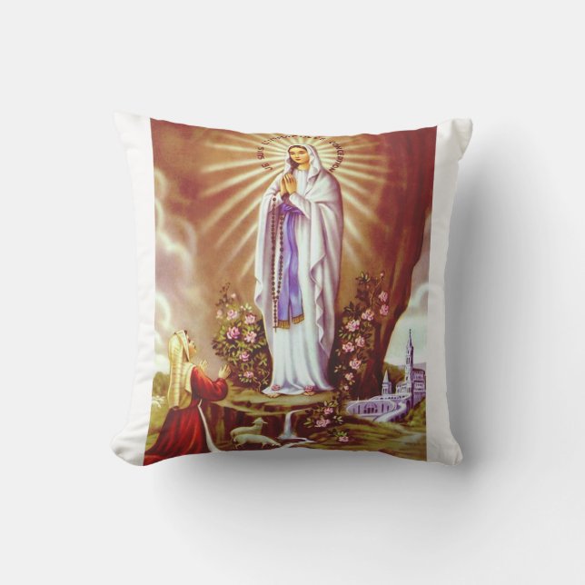 Cojín Decorativo Nuestra Señora de Lourdes (Anverso)