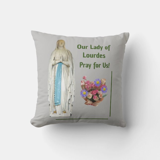 Cojín Decorativo Nuestra Señora de Lourdes (Anverso)