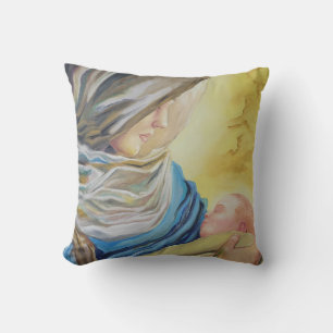 Cojín Decorativo Nuestra Señora del Silencio agarrando al bebé Jesú