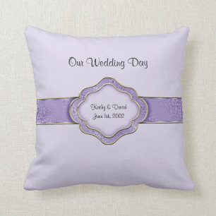 Cojín Decorativo Nuestro día de boda (lila)