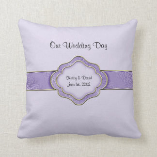 Cojín Decorativo Nuestro día de boda (lila)