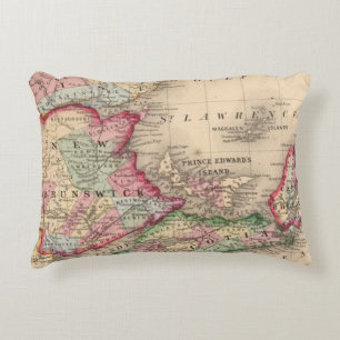 Cojín Decorativo Nueva Escocia, Nuevo Brunswick, mapa de Mitchell