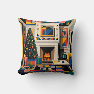 Cojín Decorativo Nueva Ola Arte Pop Navidad 1980s