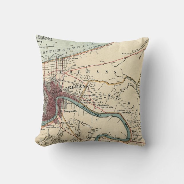 Cojín Decorativo Nueva Orleans Map Pillow (Anverso)