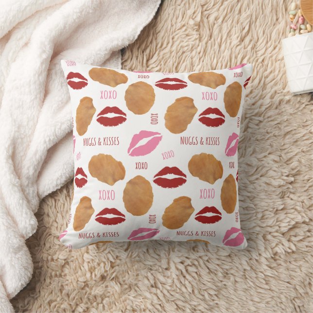 Cojín Decorativo Nuggs y besos San Valentín Patrón Nuggets Lips (Manta)