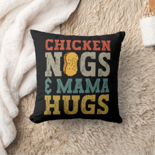 Cojín Decorativo Nugs de pollo y mamá abraza a niñito