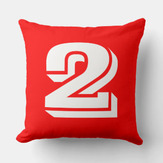 Cojín Decorativo Numerado - Blanco sobre rojo
