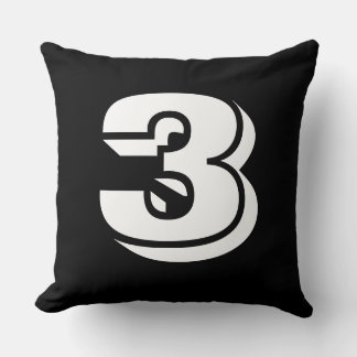 Cojín Decorativo Numerado - Blanco sobre rojo