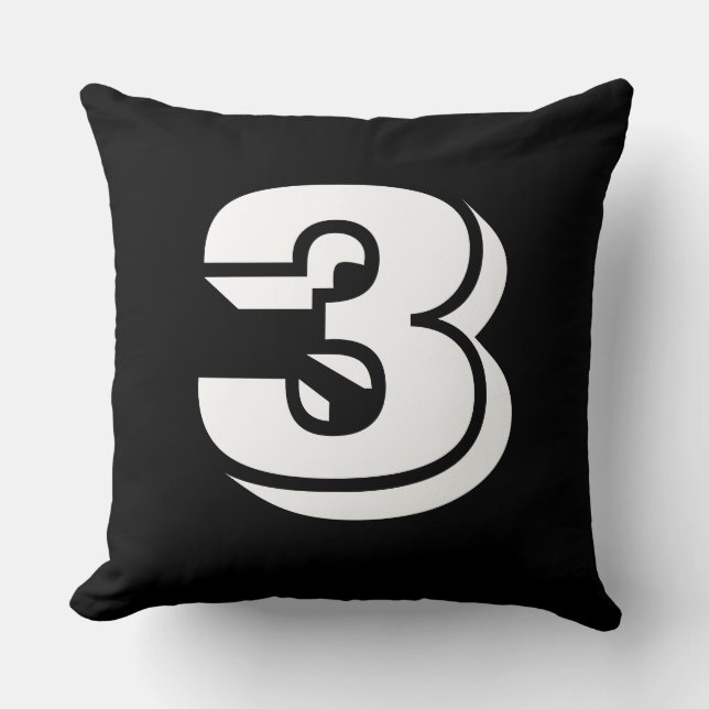 Cojín Decorativo Numerado - Blanco sobre rojo (Anverso)