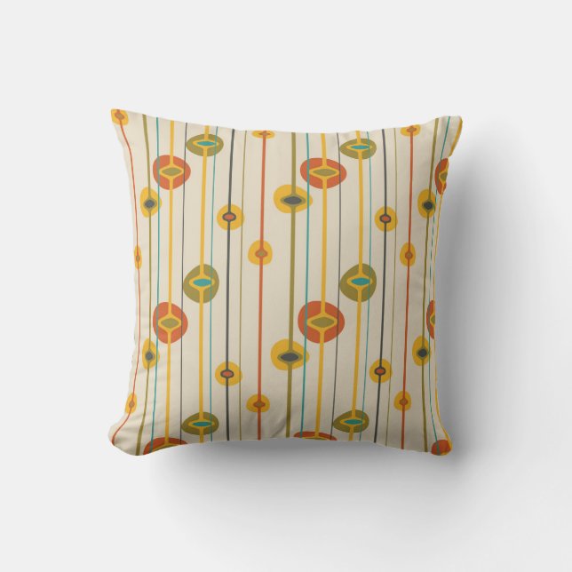 Cojín Decorativo Número 12 moderno de estampado de mediados de sigl (Anverso)