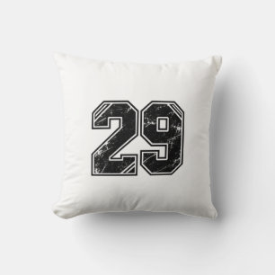 Cojín Decorativo Número 29 Retro Universitario Gráfico Deportivo –