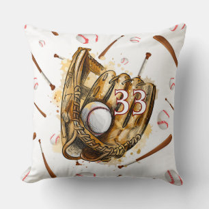 Cojín Decorativo Número de béisbol personalizado