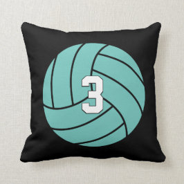 Cojín Decorativo Número de jugador de voleibol personalizado y depo