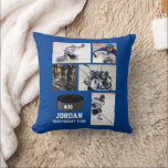 Cojín Decorativo Número de nombre del equipo de Collage de fotos de<br><div class="desc">Esta almohada de collage de fotos de hockey personalizado incluye 5 de tus fotos subidas, y tu elección del texto - nombre del jugador, nombre del equipo, número de camiseta, etc. Cambie el color de fondo para que coincida con los colores del equipo o del dormitorio haciendo clic en el...</div>