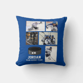 Cojín Decorativo Número de nombre del equipo de Collage de fotos de