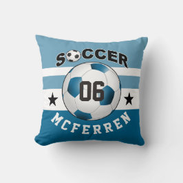 Cojín Decorativo Número de nombre personalizado de Soccer Sports Je