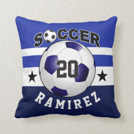 Cojín Decorativo Número de nombre personalizado de Soccer Sports Je