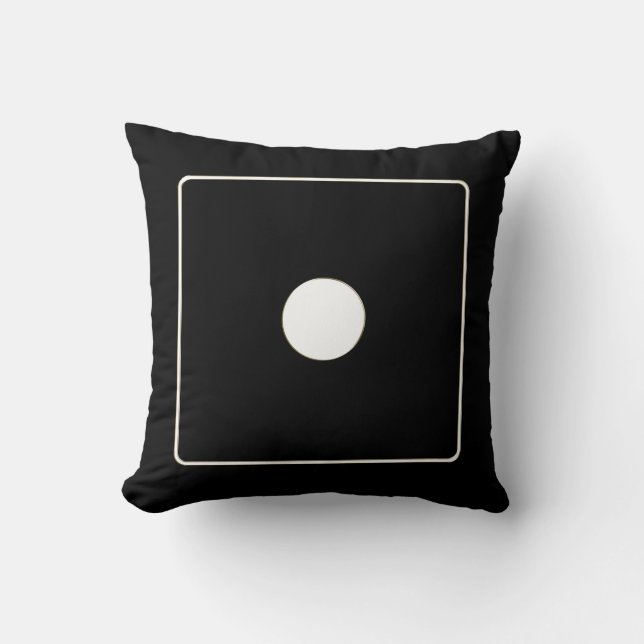 Cojín Decorativo Números DICE de pips blanco 1 + tu trasero. (Anverso)