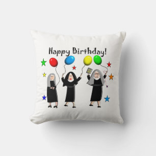 Cojín Decorativo Nun Happy Birthday White