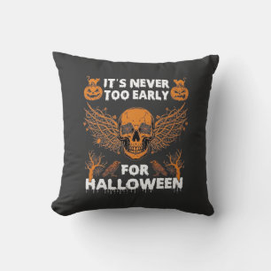 Cojín Decorativo Nunca Es Demasiado Temprano Halloween Cráneo Vid W