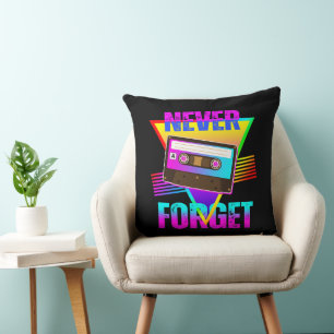 Cojín Decorativo Nunca Olvides Grabadora de Cinta de Casete Retro