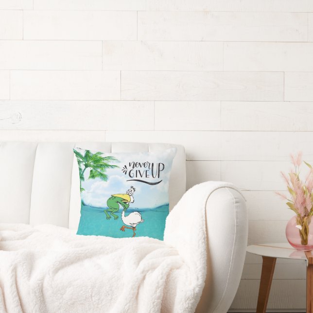 Cojín Decorativo Nunca renuncies a la garganta de ranas (Sofá)
