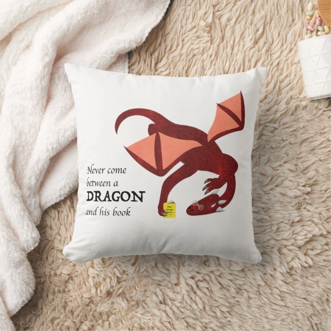 Cojín Decorativo Nunca te interpongas entre un dragón y su libro (Manta)
