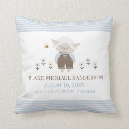 Cojín Decorativo Nursera personalizada de estadísticas de nacimient