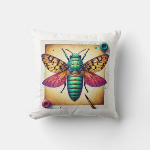Cojín Decorativo Nusalala insect top view 050824IREF237 - Watercolo