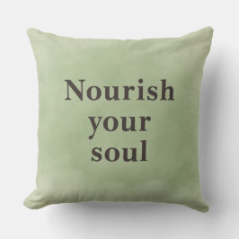 Cojín Decorativo Nutre tu alma Cita minimalista Verde salvia