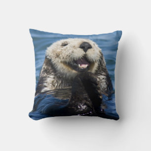 Cojín Decorativo Nutria marina de California Enhydra lutris) se aci